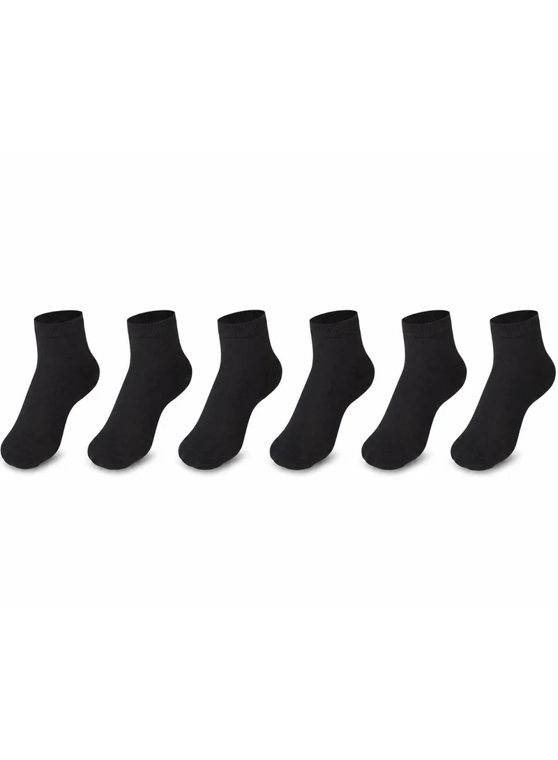 Ampm Kids Cotton-blended Ankle length Socks for Boys and Girls (PACK OF 6) Skin friendly, Lightweight, Ultra-Soft touch, Secure Gentle Grip, Reinforced stitch - BLACK