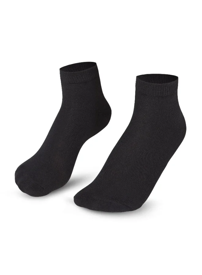 Ampm Kids Cotton-blended Ankle length Socks for Boys and Girls (PACK OF 6) Skin friendly, Lightweight, Ultra-Soft touch, Secure Gentle Grip, Reinforced stitch - BLACK