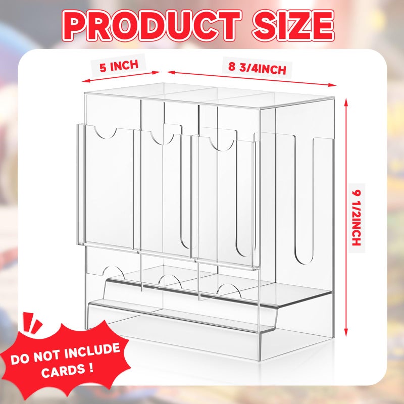 Colingmill 1 Pcs Acrylic Booster Pack Dispenser, Card Dispenser Storage and Organizer, for Trading Card, Booster Packs, Sports & More (3 Slots) - Image 2