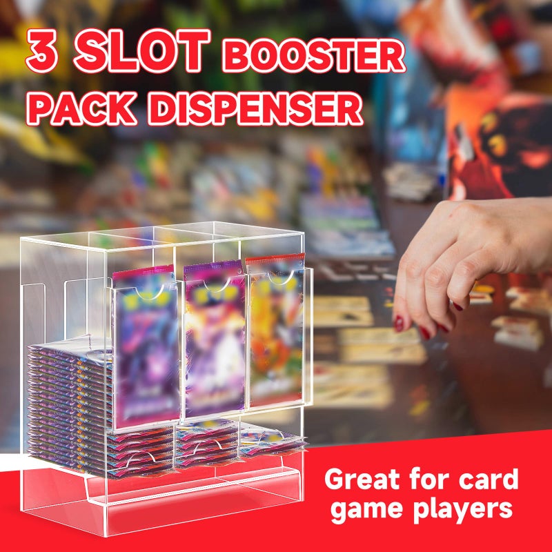 Colingmill 1 Pcs Acrylic Booster Pack Dispenser, Card Dispenser Storage and Organizer, for Trading Card, Booster Packs, Sports & More (3 Slots) - Image 4