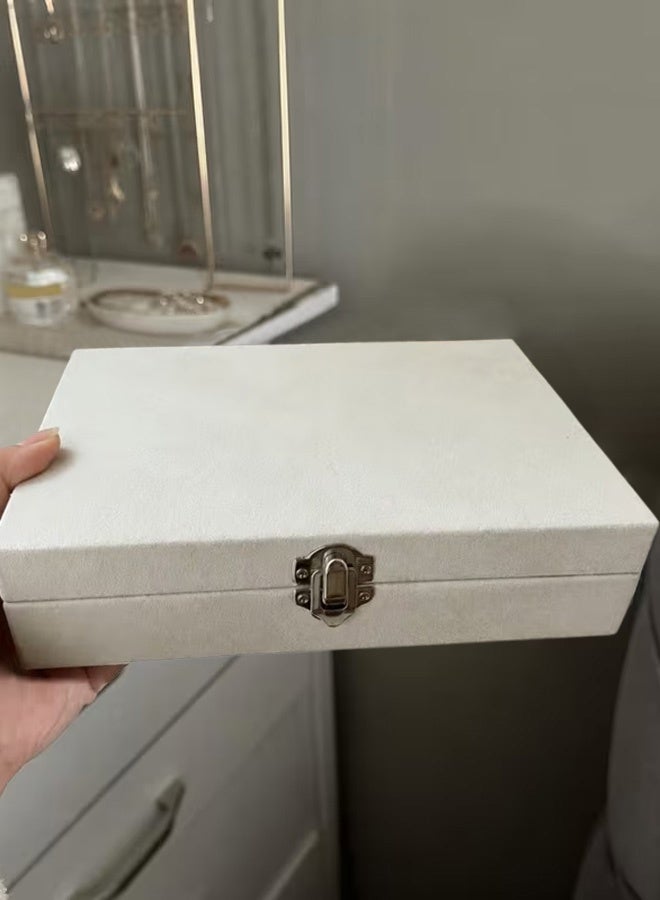 Hanayo Jewelry Box Multifunctional Jewelry Display Case for Display Storage Jewelry Storage Case with Lid for Earring Necklace Rings Bracelet with Removable Dividers(Beige) - Image 5