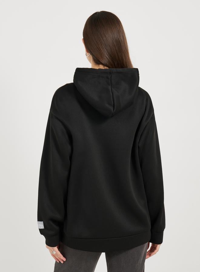 ستايلي سويت شيرت مطبع بكتابة مع سحَّاب غلق - Image 4