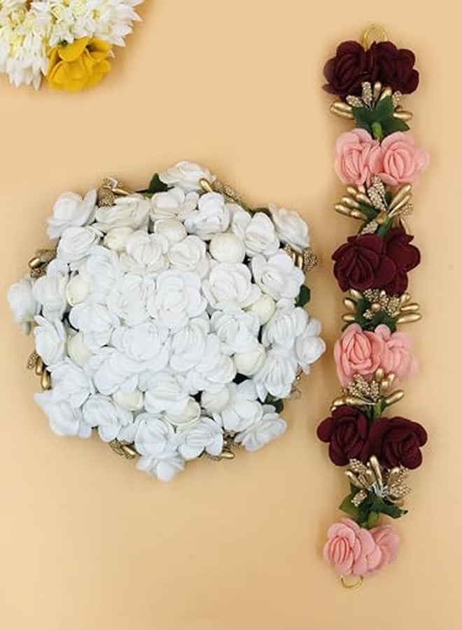 Arooman™ Full Juda Bun Hair Flower Gajra and Multicolor Gajra Combo for Wedding and Party (White) - Image 3
