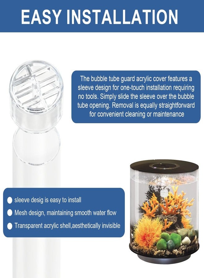 HCLSY 2PCS Bubble Tube Guard Fits for BiOrb Fish Tank, Acrylic Cover Aquariums for BiOrb Filter Replacement, Prevents Fish, Snails, Shrimp Out of Filter - Image 5