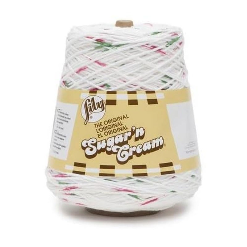 Lily Lily SugarN Cream Cones Holly Jolly Yarn  1 Pack of 400g14oz  Cotton  4 Medium  KnittingCrochet 