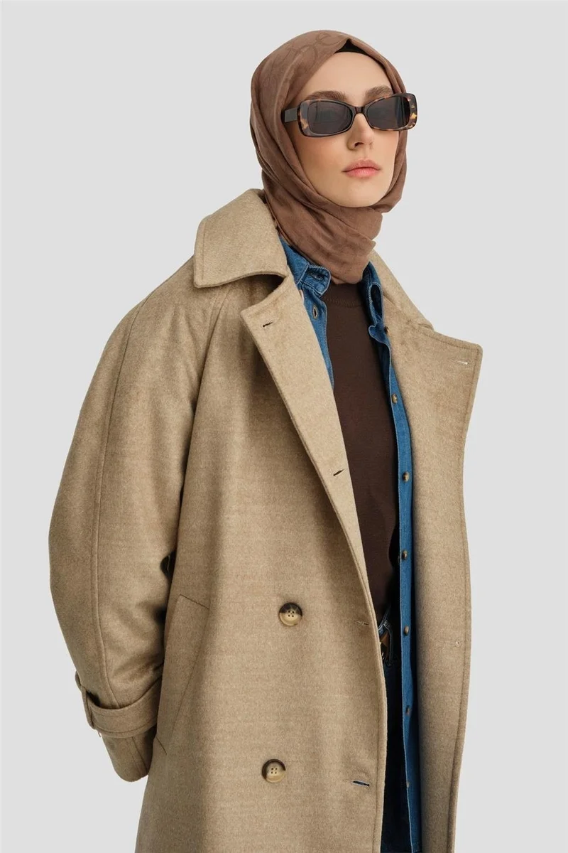ARMINE Double Breasted Oversize Coat 24KH7614 Beige