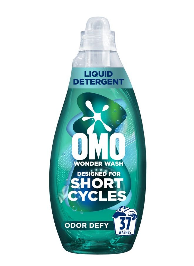 Omo Wonder Wash Liquid Laundry Detergent Odor Defy for Short Cycles Stain Removal in 15 Minutes 1480ml  - Image 1