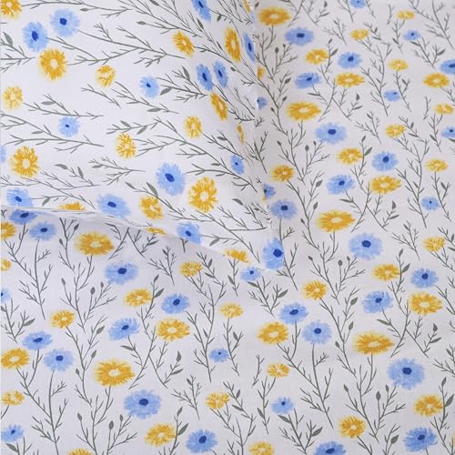 Sleepsia Lounge 100% Cotton King Size Bedsheet | Ditsy Florals Print Premium Bedsheet for Double Bed King Size– Soft & Breathable,180 TC Bed Sheet for Bedroom, Wrinkle-Resistant, Skin-Friendly - Image 4