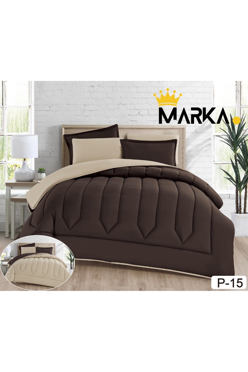 مفرش نفرين سادة وجهين 6قطع مقاس 220×240سم