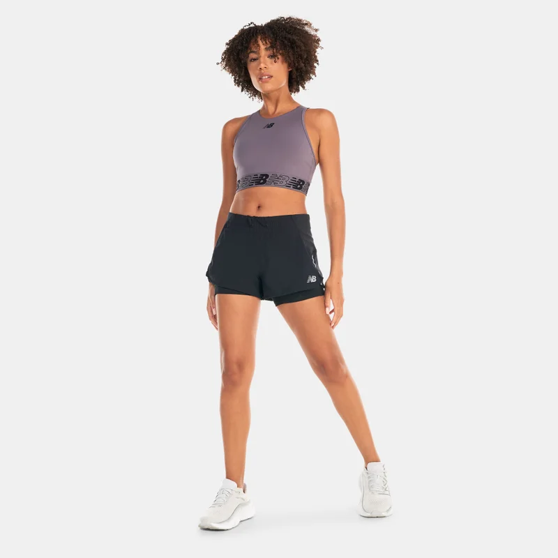 New Balance Grey Women's Relentless Crop Sports Bra for Women | Best Price UAE
