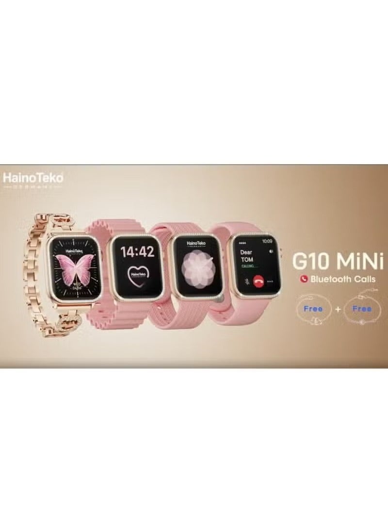 Haino Teko G10 Mini Smart Watch with 4 Pair Straps & 2 Free Bracelets || Real AMOLED Display, Stylish & Functional, Fitness Tracker, Compatible with Android & iOS  - Image 3