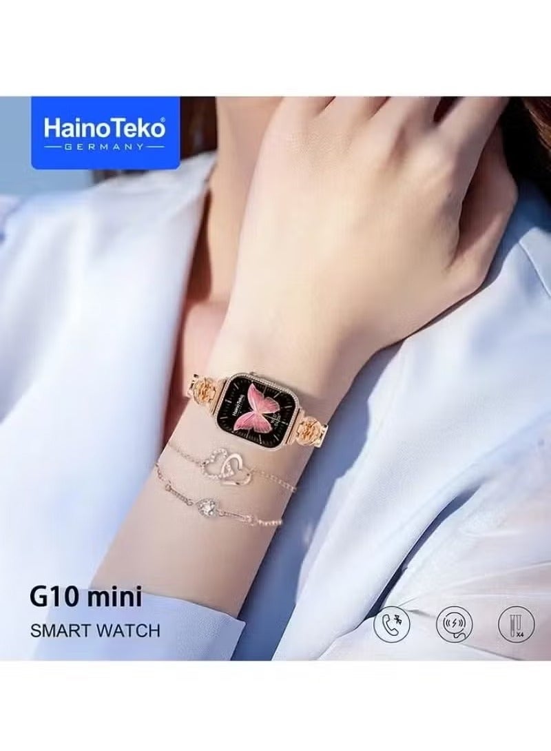 Haino Teko G10 Mini Smart Watch with 4 Pair Straps & 2 Free Bracelets || Real AMOLED Display, Stylish & Functional, Fitness Tracker, Compatible with Android & iOS  - Image 4