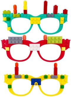 Y&D DIY Building Bricks Toys, Glasses Blocks Games for Kids Birthday Party Favor Block Theme Supplies  - Image 1