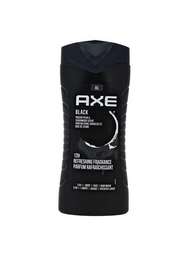 Black 3 In 1 Body, Face & Hair Wash For Men, Long-Lasting Refreshing Frozen Pear Dermatologically Tested, 400Ml