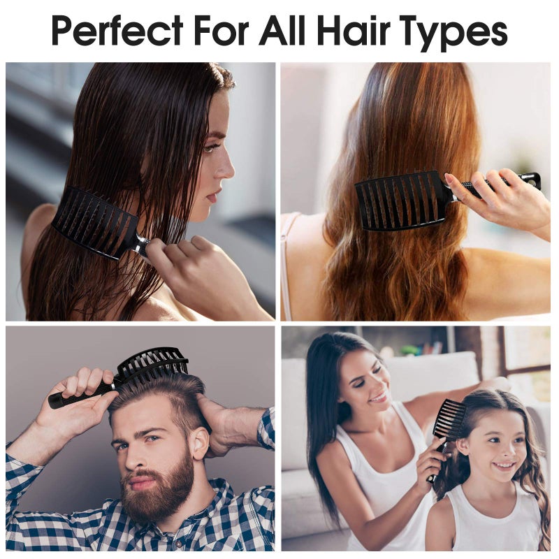 Bsisme Hair Brush, Professional Curved Vented Brush for Faster Blow Drying for Women, Men, Paddle Detangling Brush for Wet Dry Curly Thick Straight Hair - Image 5
