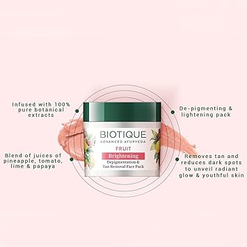 Biotique بايوتيك باقة تفتيح البشرة من الفواكه لإزالة التصبغات 75 جرام 265 أونصة سائلة لجميع أنواع البشرة - Image 3
