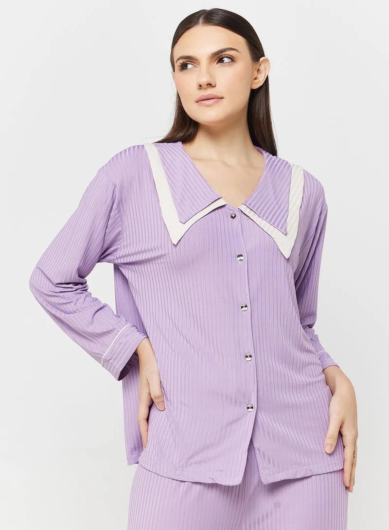 ELLA Contrast Trims Pyjama Pant Set