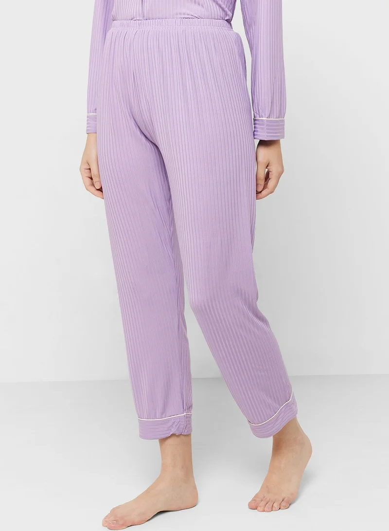 ELLA Contrast Trims Pyjama Pant Set