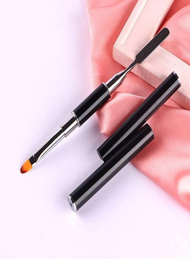 Ruby Face Rubyface Dual-Ended Poly Gel Nail Brush & Picker, 2 in 1 Design, Stainless Steel Brush & Slice Tool for UV Gel, Acrylic Nails Extension (Black, 2 pcs) - Image 5