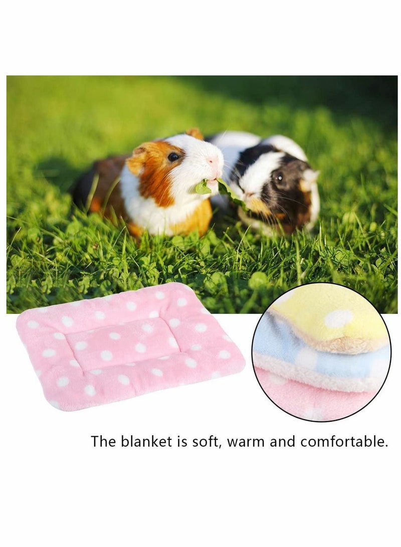 KASTWAVE Pet Blanket, Small Animal Plush Bed, 3Pcs Warm Fluffy Puppy Blanket, Fleece Sleep Pad Guinea Pig Hamster Rabbit Bed Mat for Kitten, Bunny, Chinchilla, Squirrel, Hedgehog, Pet Warm Sleep Mat (15X11in) - Image 2