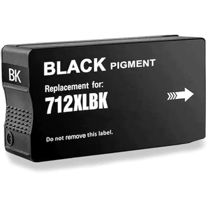 خراطيش حبر سوداء 712 بديل لـ HP 712XL BK لطابعات HP DESIGNJET T650 T630 T250 T230 T210 STUDIO كبيرة الحجم - Image 2