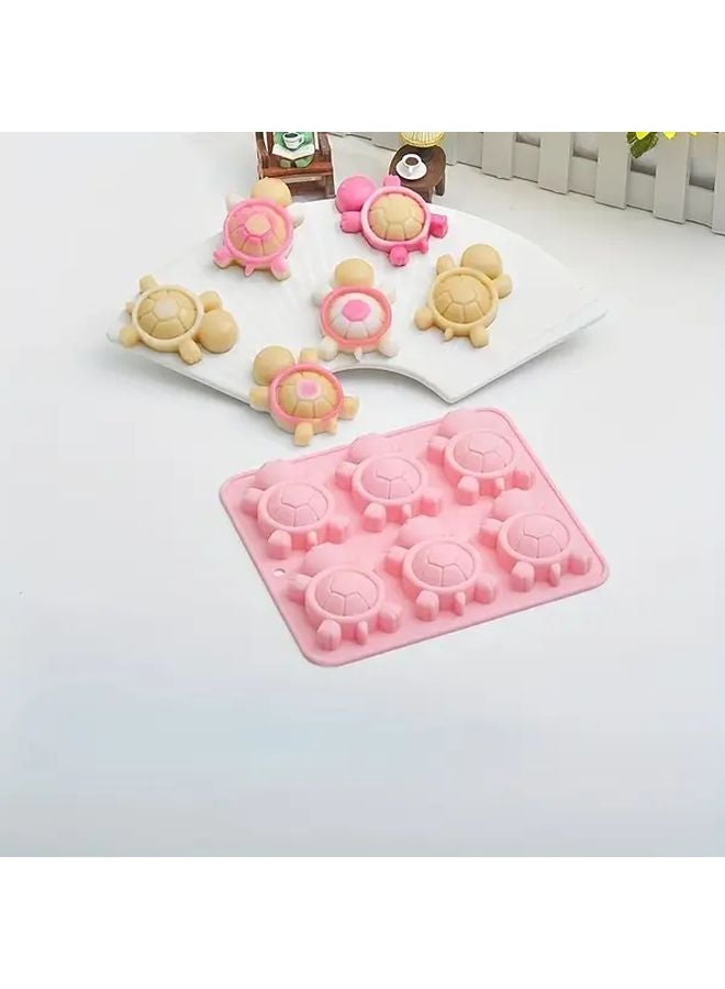 Pink Turtle Silicone Baking Mold 6 Cavities Non Stick Heat Resistant 428F For Cakes Chocolate - Image 3