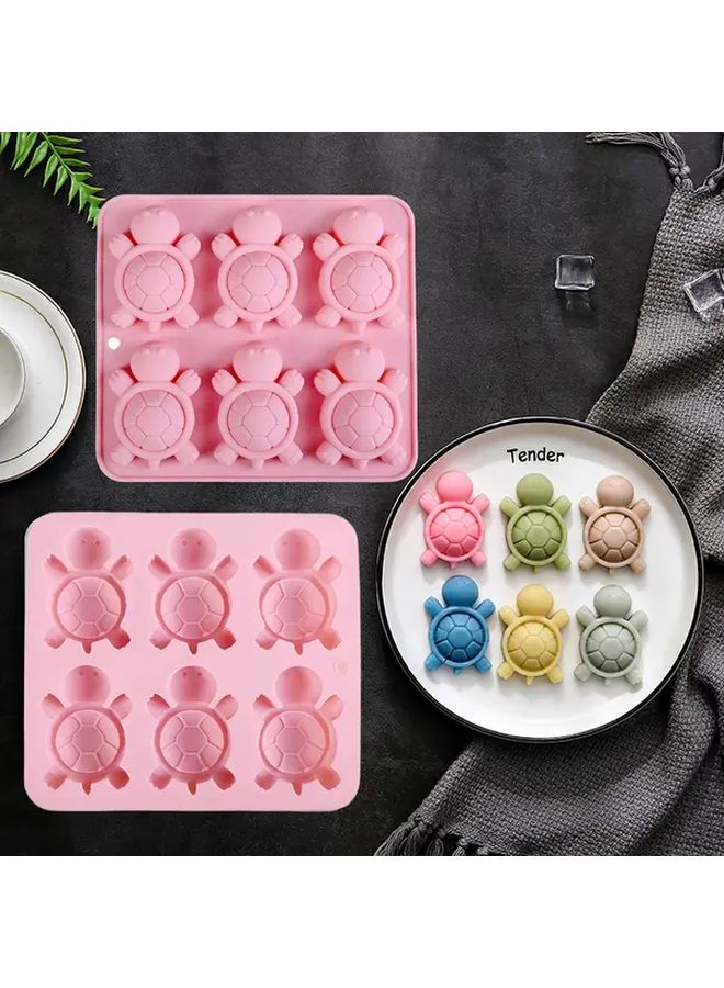 Pink Turtle Silicone Baking Mold 6 Cavities Non Stick Heat Resistant 428F For Cakes Chocolate - Image 2