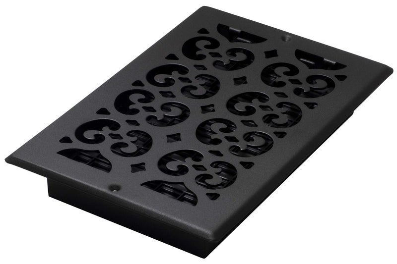 Decor Grates ST610W Scroll Design WallCeiling Register 6x10 Inches Textured Black