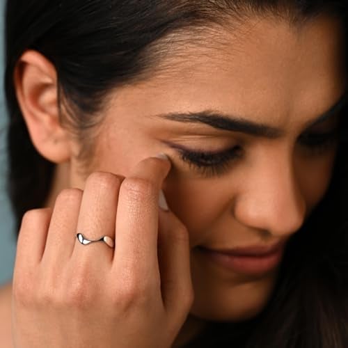 Clara Pure 925 Sterling Silver Wave Finger Ring | Size Adjustable | Thumb Band | Valentine Gift for Women Girls Wife Girlfriend - Image 3