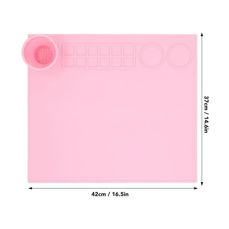 ACHARAJ Mat with Cleaning Cup Washable DIY Reusable School Students Silicone Painting Drawing Mat Art Supplies for Classroom - Image 3