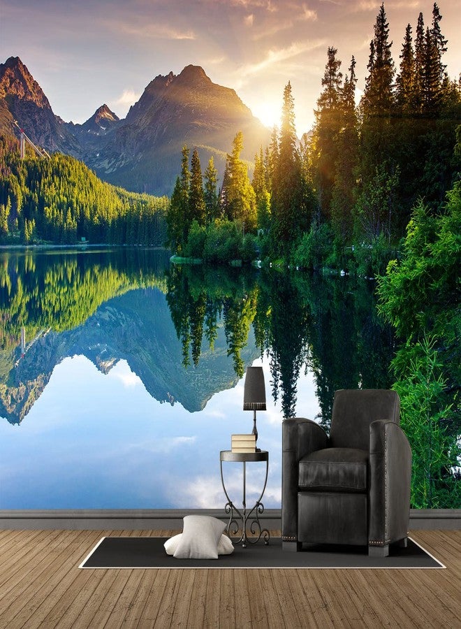 Reyhui Mountain with Lake Photo Wallpaper Landscape Wall Mural for Bedroom Living Room TV Background Sofa Wall (not self-Adhesive) - Image 4