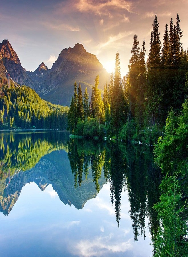Reyhui Mountain with Lake Photo Wallpaper Landscape Wall Mural for Bedroom Living Room TV Background Sofa Wall (not self-Adhesive) - Image 2