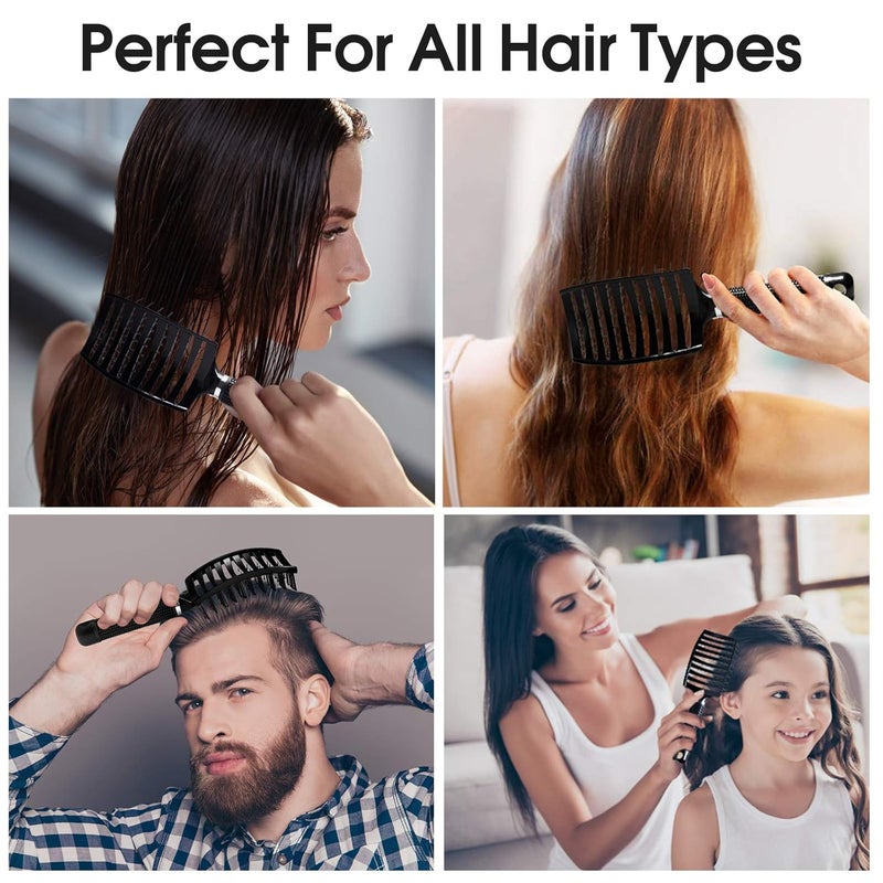 Bsisme Hair Brush, Professional Curved Vented Brush for Faster Blow Drying for Women, Men, Paddle Detangling Brush for Wet Dry Curly Thick Straight Hair - Image 5