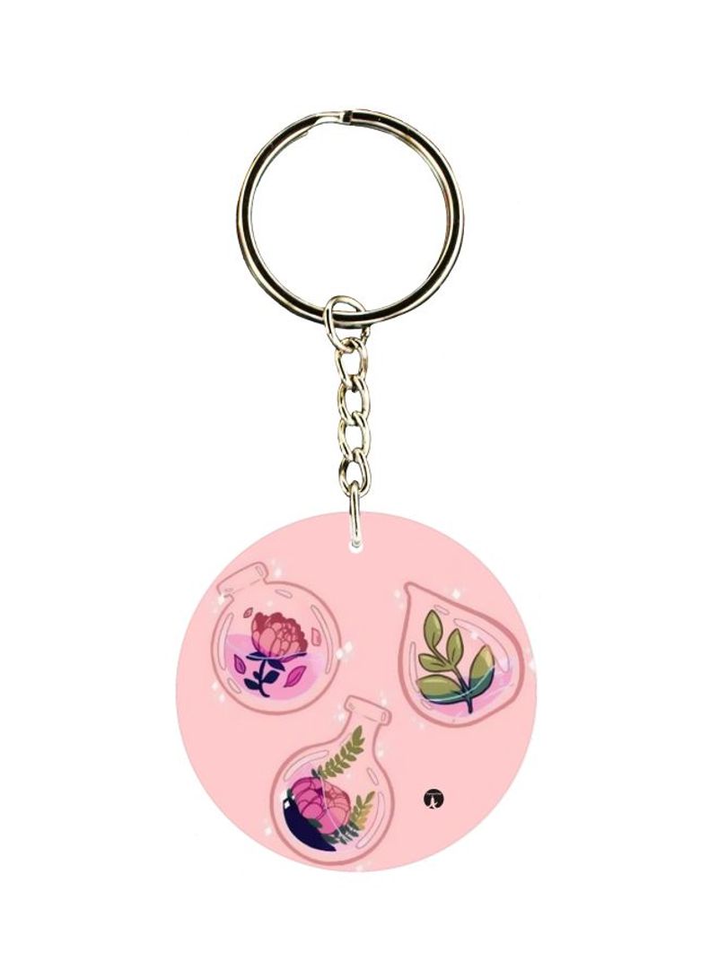 RKN Flower Printed Dual Sided Keychain