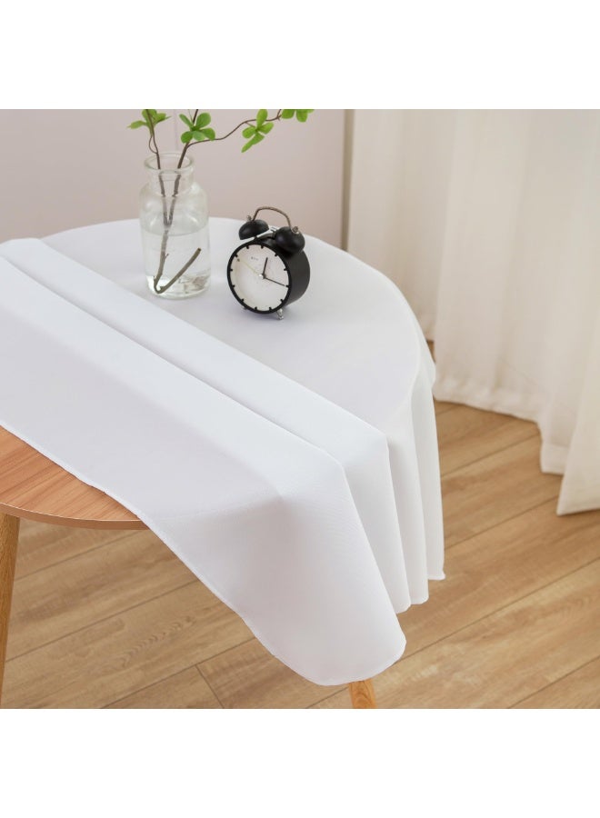 Small Square Tablecloth 36 X 36 Inch White, Stain And Wrinkle Resistant Washable Polyester Table Cloth For Party Cafe Picnic Dining Bedside Table Tabletop Decoration(White) - Image 3