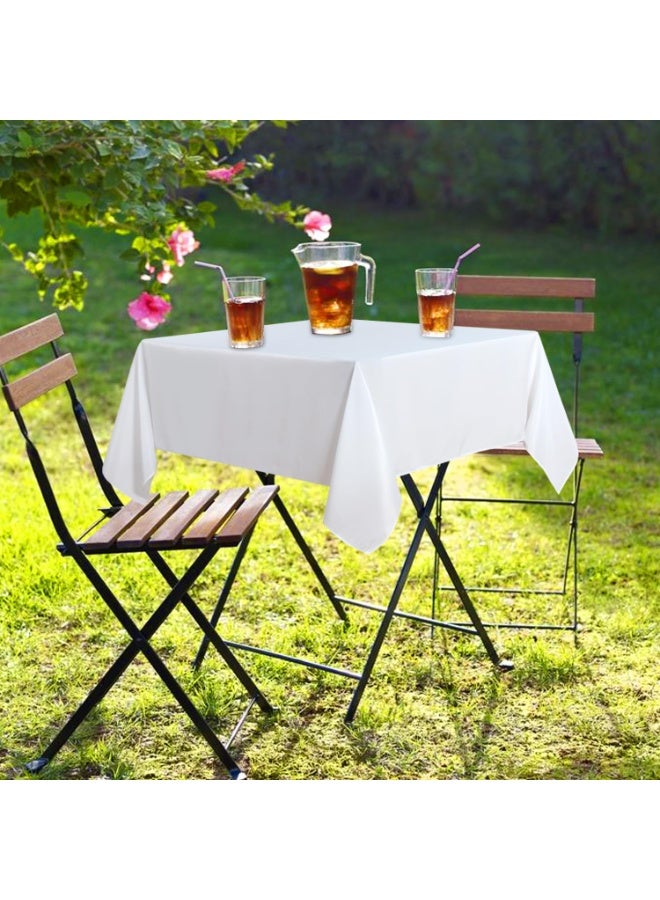 Small Square Tablecloth 36 X 36 Inch White, Stain And Wrinkle Resistant Washable Polyester Table Cloth For Party Cafe Picnic Dining Bedside Table Tabletop Decoration(White) - Image 5