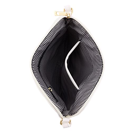 DELUXITY Lightweight Medium Crossbody Bag with Tassel (White) - Image 5