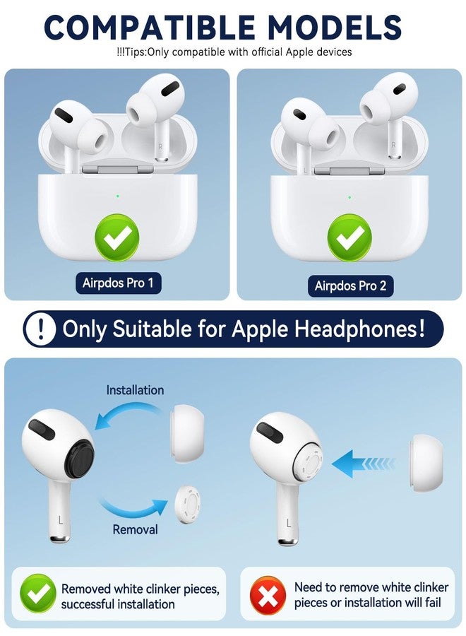 Polislime 4 Pairs Replacement Ear Tips for AirPods Pro 2nd/1st Generation,Noise Reduction Holewith & Built-in dust Guard Screen,with Cleaner Pen Silicone Ear Tips for USB-C Charging Case (XS/S/M/L) - Image 2
