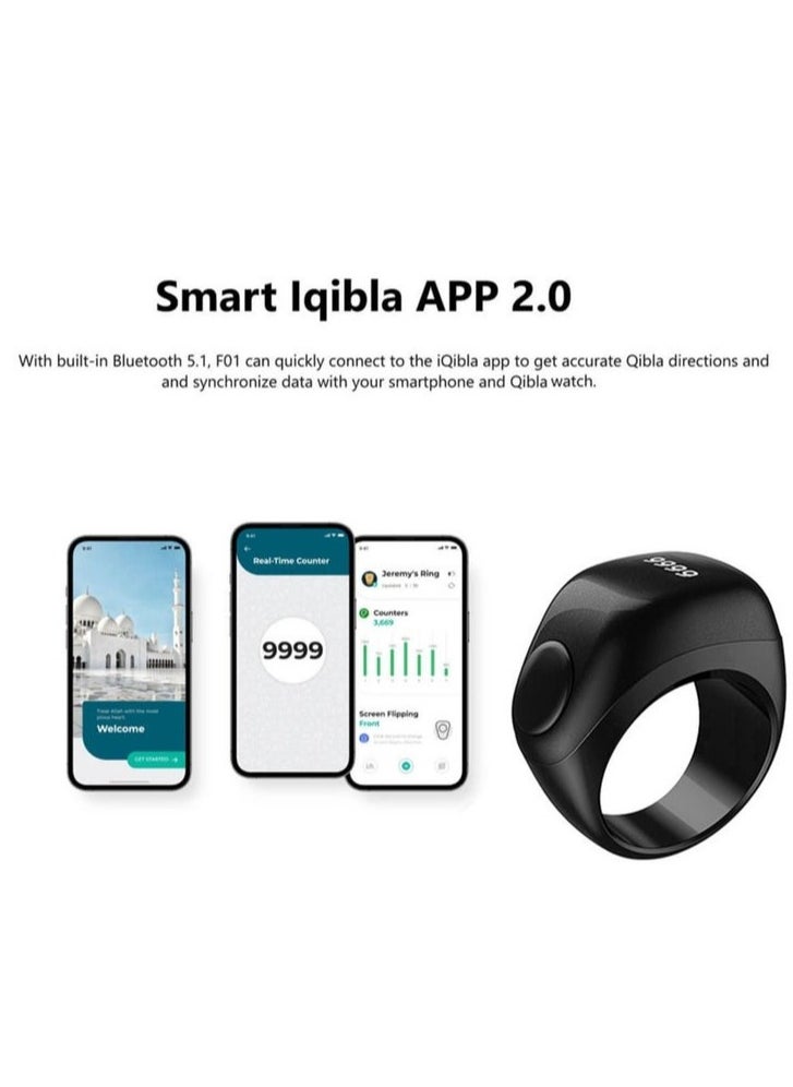 Bluetooth Muslim Zikr Ring Flax With Prayers Time Reminder