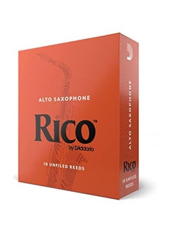 RICO D'Addario  Saxophone Reeds - Reeds for Alto Saxophone - Thinner Vamp Cut for Ease of Play, Traditional Blank for Clear Sound, Unfiled for Powerful Tone - 2.5 Strength- 10-Pack  - Image 1