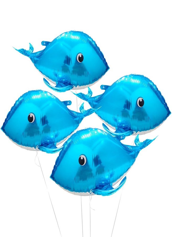Hokilands 4D Cute 4D Whale Balloon Under The Sea Decorations Ocean Party Supplies For Birthday Baby Shower Wedding Summer Party, 4 Pack Blue Giant Whale Balloons Sea Animal Fish Balloons Beach Party Supplies - Image 5