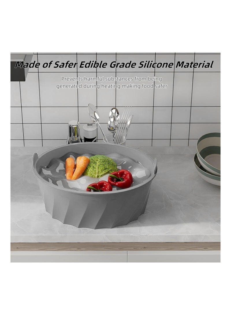 2PCS Food Grade Silicone Slow Cooker Liners,  6-7 Qt Safer Reusable Crockpots Liner Oval Crock Pot Liners Reusable Oval Slow Cooker Silicone Liners for Slow Cookers Crock Pots (Black & Gray) - Image 5