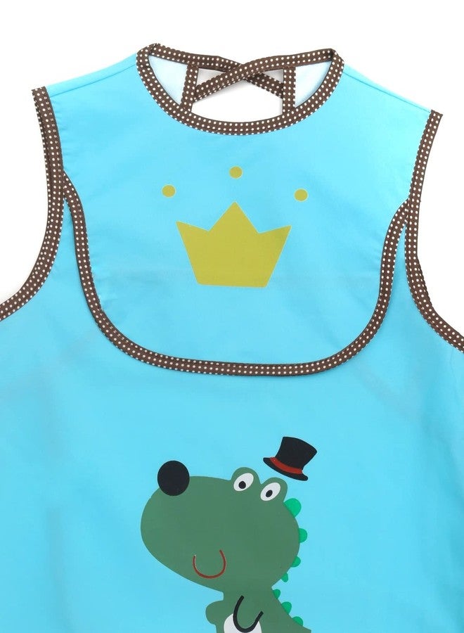 Yellow Bee Dino Print Bibs with Crumb Collector for Boys, Blue, 6-24 Months, One Size - Image 3
