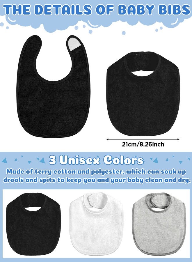 جاجيلي مرايل جاغلي للأطفال الرضع، 30 قطعة، للأولاد والبنات، قطن متعدد الألوان، مقاوم للماء، مناسبة للتغذية، التسنين وسيلان اللعاب (أبيض، رمادي فاتح، أسود) - Image 2