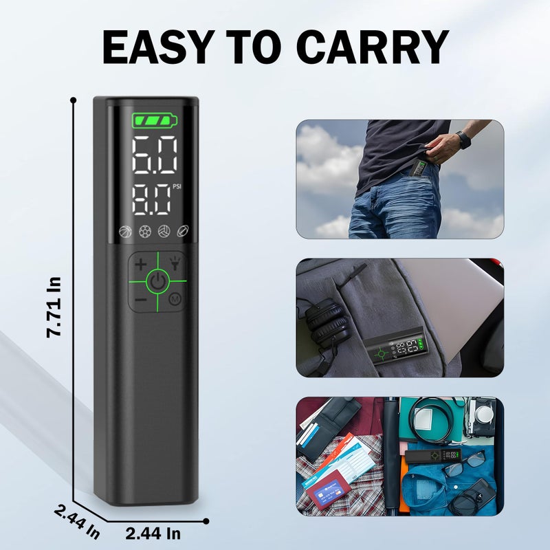 كالمارا Z10 مضخة كرة كهربائية للكرة الرياضية 2000 مللي أمبير 15 رطل لكل بوصة مربعة مضخة هواء أوتوماتيكية محمولة منفاخ كرة سريع مع إبرتين لقياس الضغط الدقيق لكرة السلة وكرة القدم والكرة الطائرة وكرة القدم - Image 5