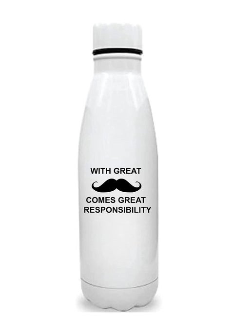 Drinking Flask for Movember, Mobro, No Shave, Mens Health Awareness for fundraising campaigns  (Design 7)