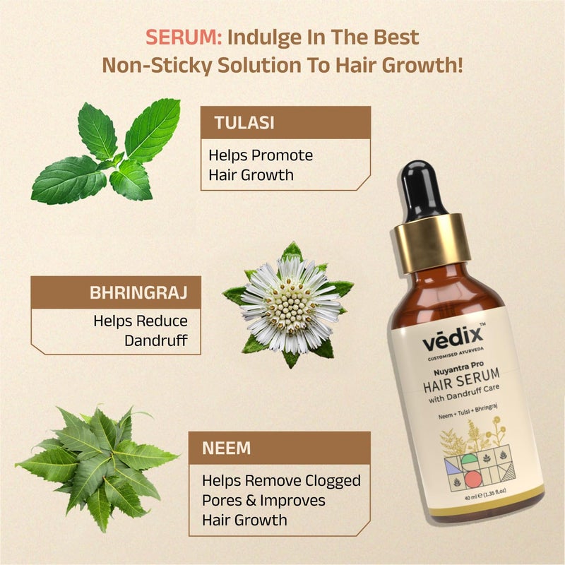 Vedix Customized Ayurvedic Hair Fall Control Regimen for NormalOily Oily Scalp Curly Hair Ayurvedic Hair Oil Shampoo Hair Growth Serum - Image 4