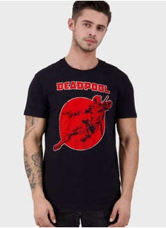 ديفيوزد تيشيرت بياقة دائرية وطبعات Deadpool  - Image 1