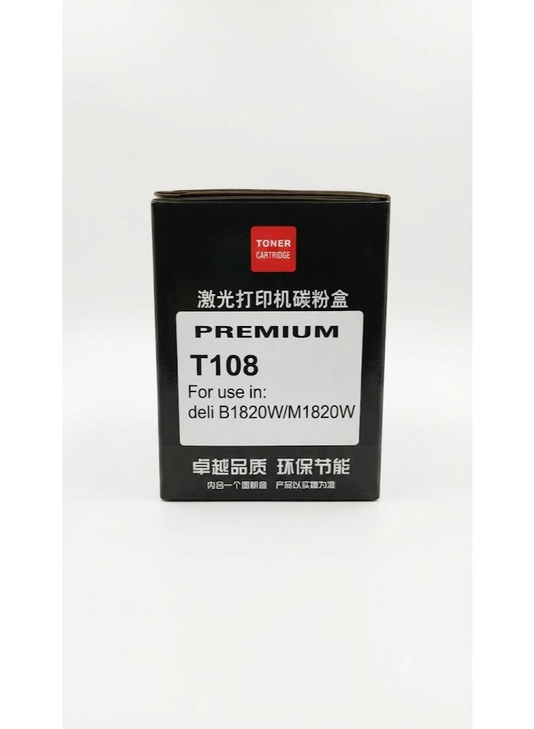 Deli Premium T108 Toner Cartridge Compatible with Deli B1820W M1820W Laser Printers, High Yield Black Laser Toner Box - Image 1