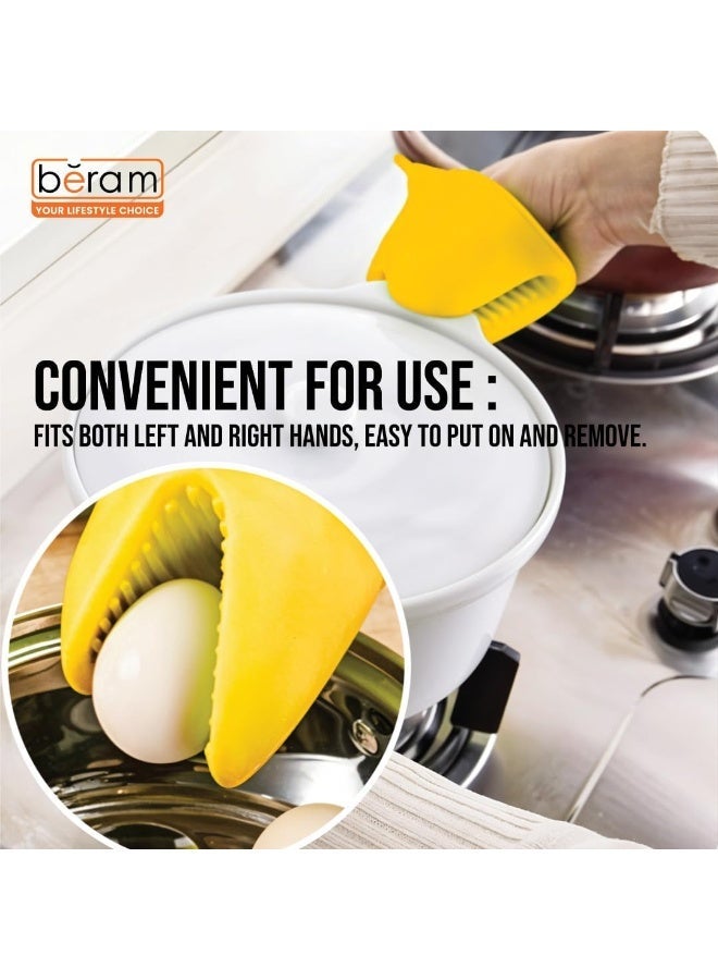 BERAM Silicone Oven Mitts, Kitchen Pot Holders 1 Piece, Heat Resistant, Small Kitchen Mitts, Air Fryer Mitts Mini, Pot Pinch Grip for Cooking and Baking - Image 2